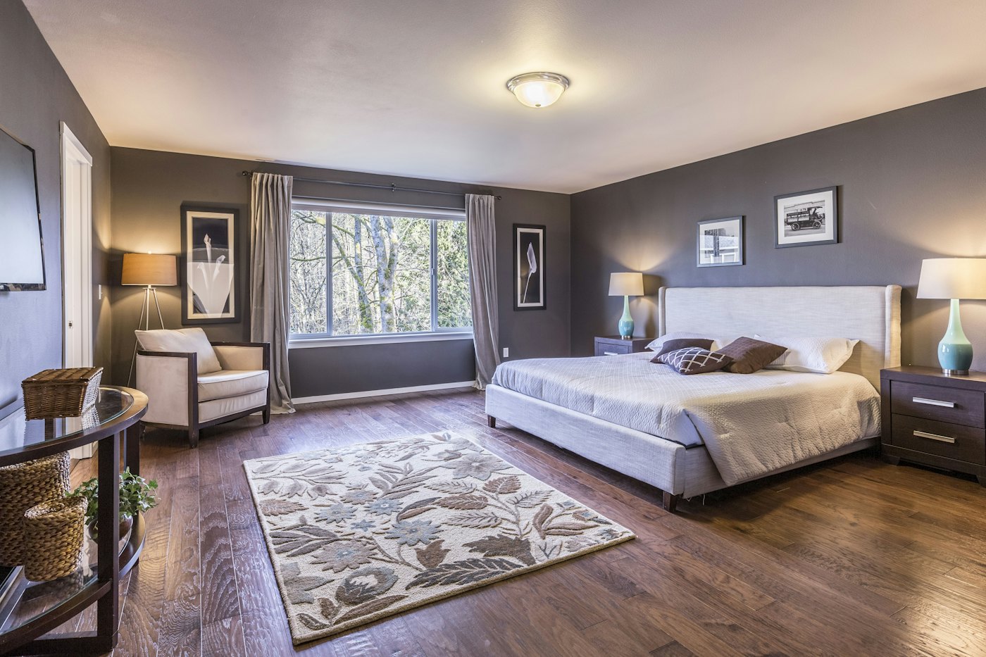 Peaceful bedroom with soft light