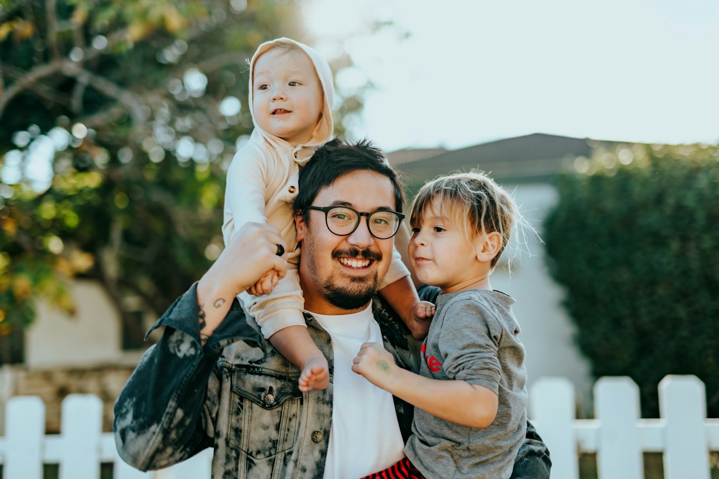 Family enjoying time together at home